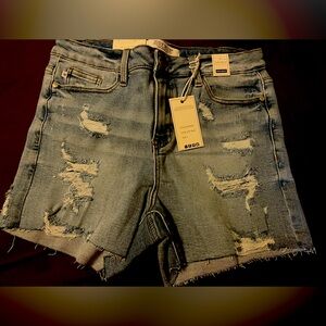 Judy Blue Distressed High Rise Jean Shorts Style JB150058. Size L